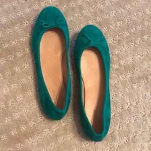 J Crew Factory Emerald Green Ballet Flats